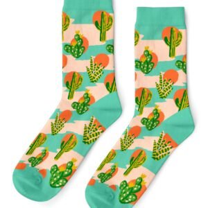 Cactus Sunset Crew Socks - Large