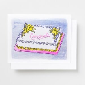 Congrats Cake - Risograph Card