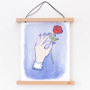 Hand & Flower - Risograph Print