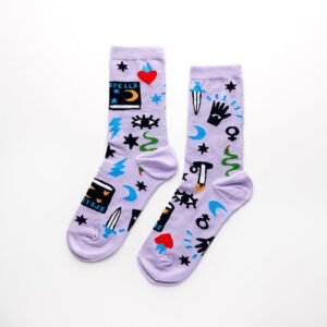 Witchy Mystic Spells Crew Socks - Small