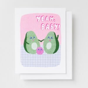 Yeah, Baby! Avocado - Risograph Card